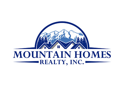 MOUNTAIN HOMES construction logo homes real estate logo realty