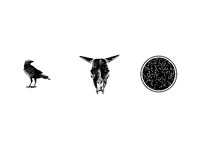Section Markers for Cows, Crows, & Constellastions book branding design icons