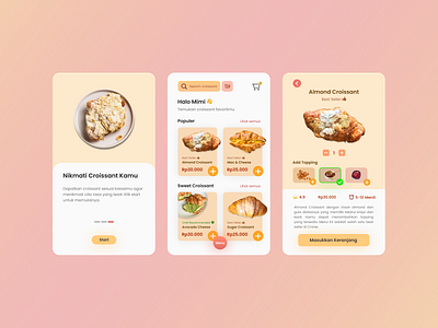 Croissant Mobile App app branding design icon illustration typography ui ux vector