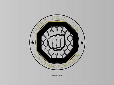 PIONEER FIGHT GYM art branding design fighting flat graphic design illustration illustrator logo minimal vector