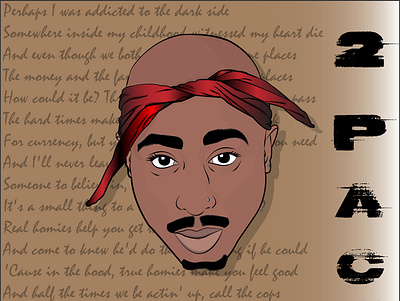 TUPAC art branding design flat graphic design hiphop illustration illustrator logo music rap vector