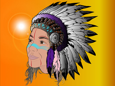 Native American america art artwork branding design flat graphic design illustration illustrator indian native vector
