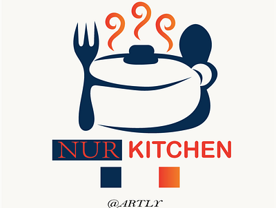 logo for " nue kitchen" design illustration logo vector vector art