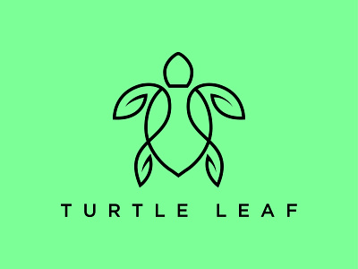turtle leaf best logo design creative graphic flat design minimlist