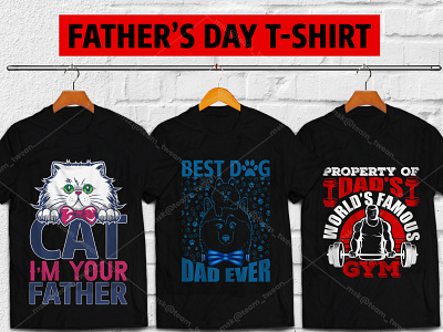 100+ Father's Day premium t-shirt design bodybuilder dad cat father dog father fathers day tshirt fathersday strong dad