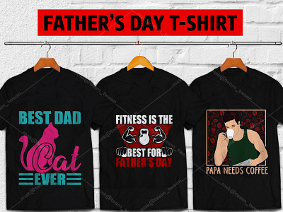 100+ Father's Day premium t-shirt design bodybuilder dad coffee lover dad dad tshirt dad vector