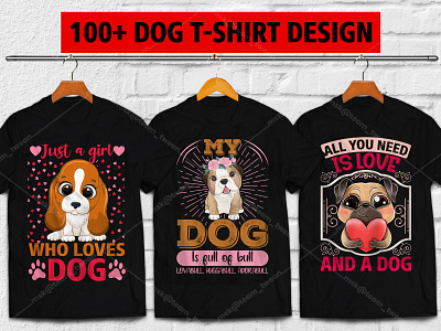 100+ Dog Premium T-shirt Design dog dog lover dog t shirt dog vector uiux