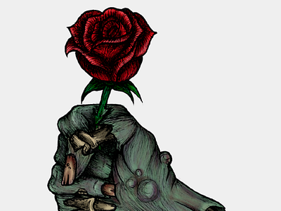 zombie rose design illustration