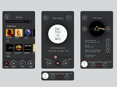 Music Player Concept Design : My First Shot axure music app music player ui design uiux