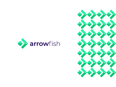 Arrow Fish Modern Logo Design arrow branding business colorful company creative design dynamic finance fish graphic design letter mark logo logo design minimal modern negativespace sea tech unique