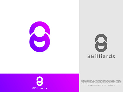 8 billiards, modern, colorful logo design