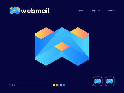 Webmail (w+m) modern logo design