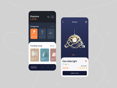 Lamp e-commerce app concept app app ui branding ecommerce ecommerce app glass effect interior lamp product real estate smart home smarthome trade tranding ui ux