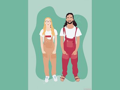 Dungarees character design design flat illustration illustrator minimal portraits vector