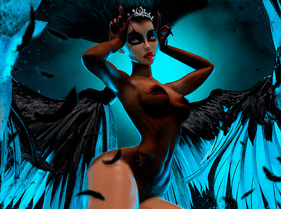 Black Swan art blackswan digitalart drawing girl photoshop xo xseniyaze