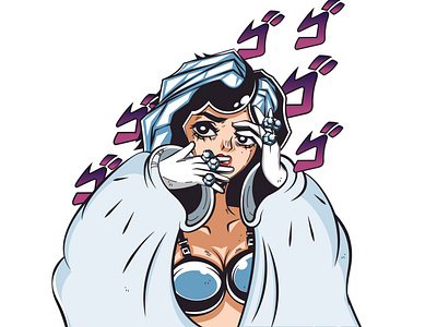 Dark Queen character illustration jojo vector