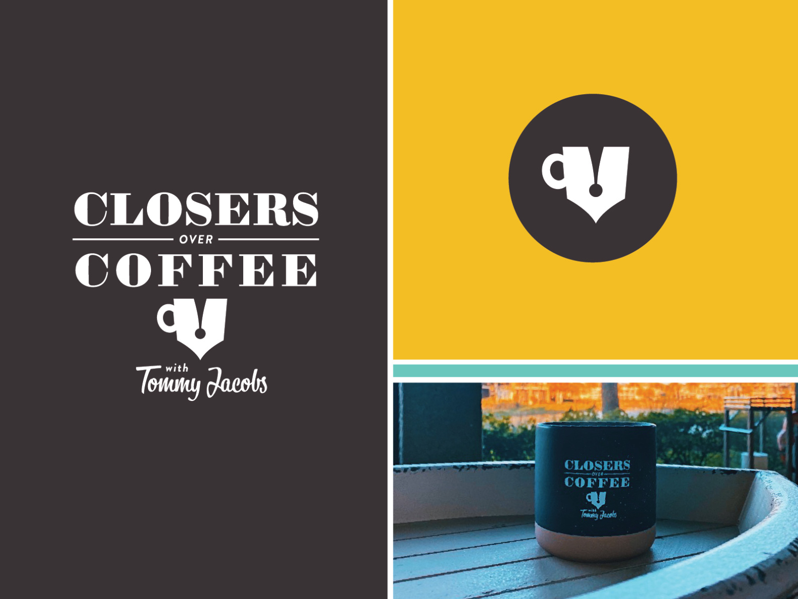 Closers Over Coffee Podcast Branding by Andrew Griswold on Dribbble