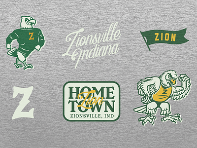 Zionsville Spirit Wear illustration lettering logo mascot typography vintage