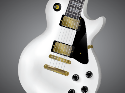 Gibson_LesPaul White gibson gradient guitar illustration les mesh music paul vector white