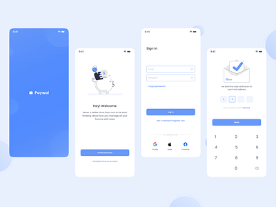 Finance application - Paywal - Sign In design figma finance application login minimal registration sign in sign up ui ui design ux design verification