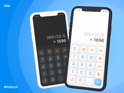 Calculator UI | light & dark app calculator dailyui minimal mobile ui ux