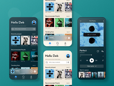 Music App Design - Dark & Light mode app branding design minimal mobile music player ui ux