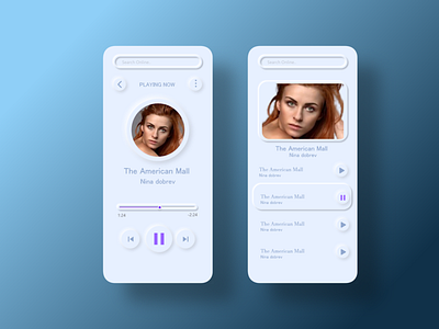 Neumorphism Design Of a music player