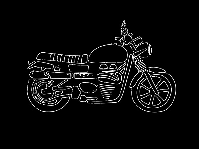 Bonnie bonneville custom doodle motorcycle sketch