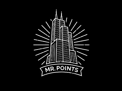 Mr. Points building city downtown line art sears tower skyscraper