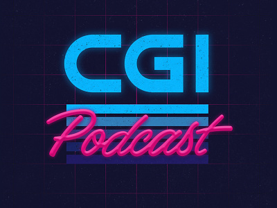 CGI Podcast 80s logo neon retro