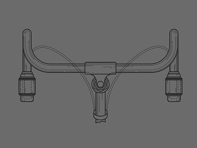 Bar Sketch bicycle bike drawing engineering handlebars industrial sketch vintage