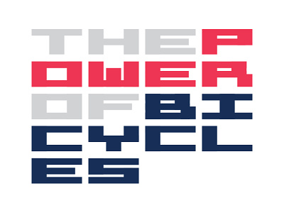 Pedal Power digital futuristic letters power space type