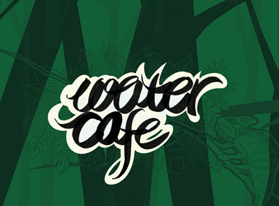 WATER CAFE branding design graffiti art illustration typography