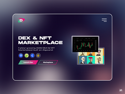 DEX & NFT Marketplace Landing page blockchain crypto dex exchange landing page nft