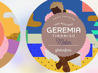 Geremia Tiramisu collage design dessert illustration