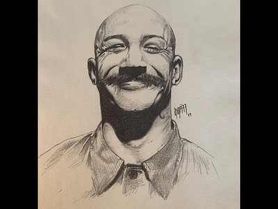 Bronson charles bronson drawing graphite illustration pen and paper tom hardy