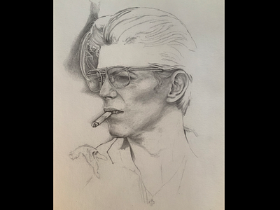David Bowie cigarette david bowie drawing graphite illustration pen and paper