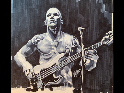 Tim Commerford audioslave bass copic markers drawing future user illustration pen and paper rage against the machine tim commerford