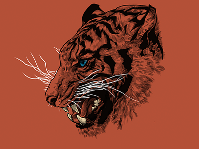 Tiger digital art drawing illustration