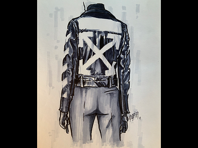 Leather Jacket copic markers drawing illustration leather jacket pen and paper