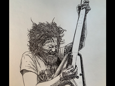 Brent Hinds brent hinds copic multiliner drawing illustration mastodon pen and paper