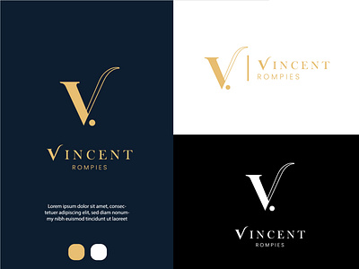 Initial Celebrity Logo Design - Vincent Rompies branding design icon letter logo lettermark logo logotype