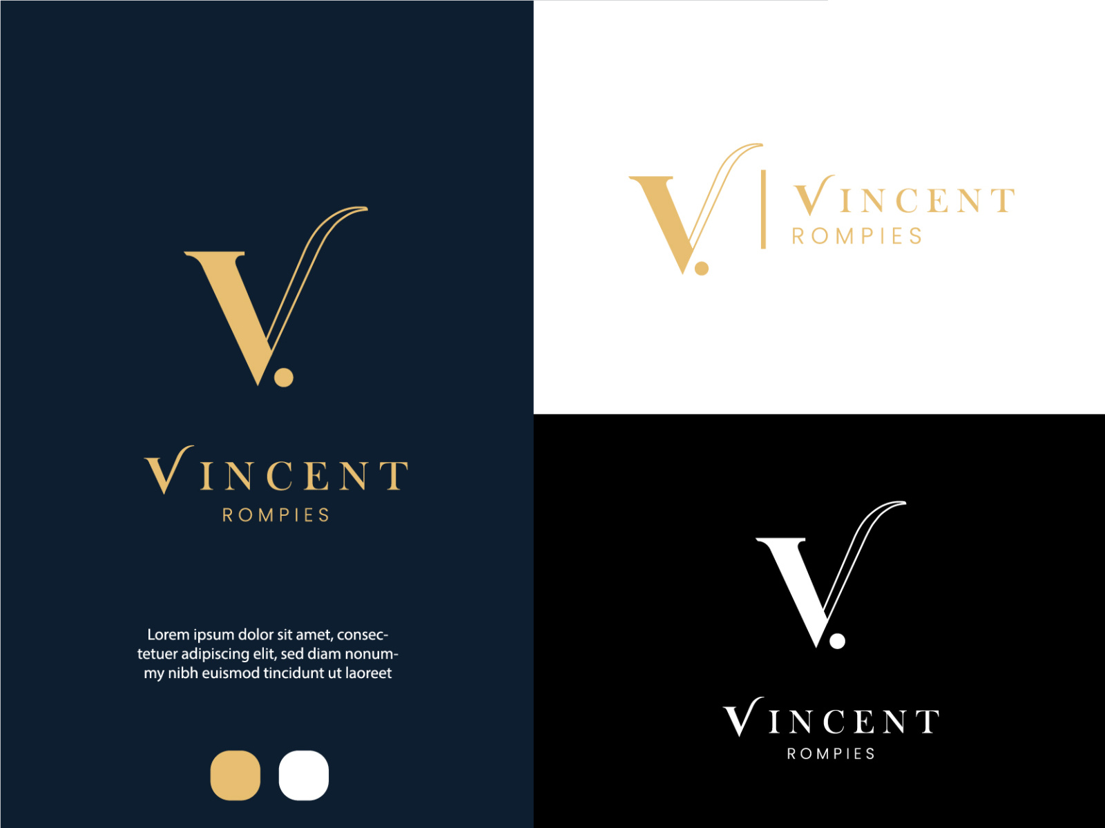 Initial Celebrity Logo Design - Vincent Rompies By Ulinnuha Muhammad 