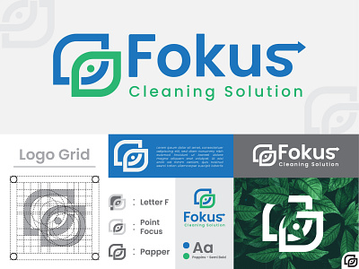 Fokus Cleaning Solution branding design focus icon illustration letter logo lettermark logo logotype modern simple ui unique vector