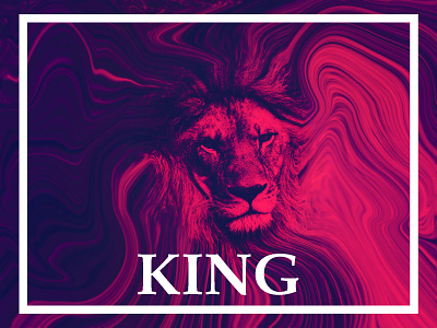 KING. design graphic design illustration jungle lion liquify nature poster realistic typography