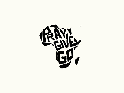 Pray Give Go africa branding design give go icon illustration language logo logomark mark marker pen pray texture typography