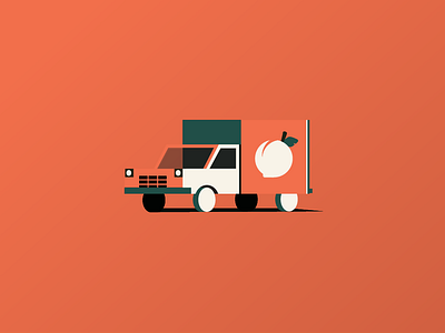 Truckin' to Creative South branding conference creative south design drive geometric georgia icon illustration orange peach truck travel truck vector