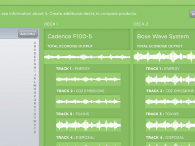 ecoNoise iPad Concept app audio compare eco ipad rating tool