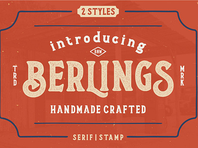 Berlings - Handmade Crafted Serif motor retro rough serif typeface vintage