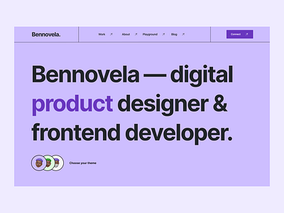 Bennovela Portfolio Website 👾 bennovela branding design designer frontend developer gsap hero herosection interactive website landingpage next.js one page personal website portfolio website product designer productdesign ui uiux ux website